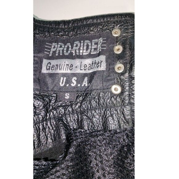 Pro Rider Genuine Leather Black Motorcycle Chaps Size S - Picture 8 of 9